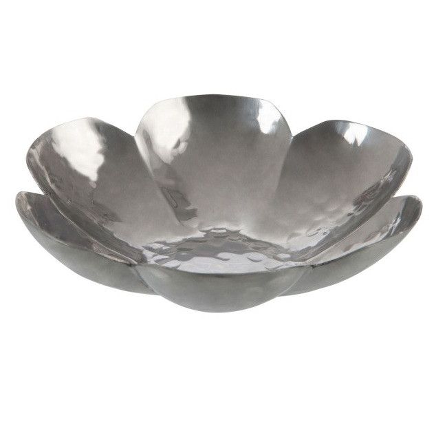 Photophore fleur métal argenté Omani 16 cm - Photo n°1