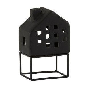 Photophore maison porcelaine noire Narsh 7 cm - Photo n°1