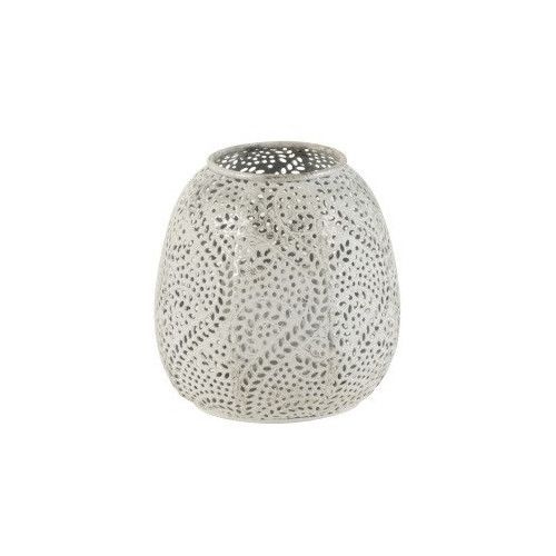 Photophore métal blanc Omani H 11 cm - Photo n°1