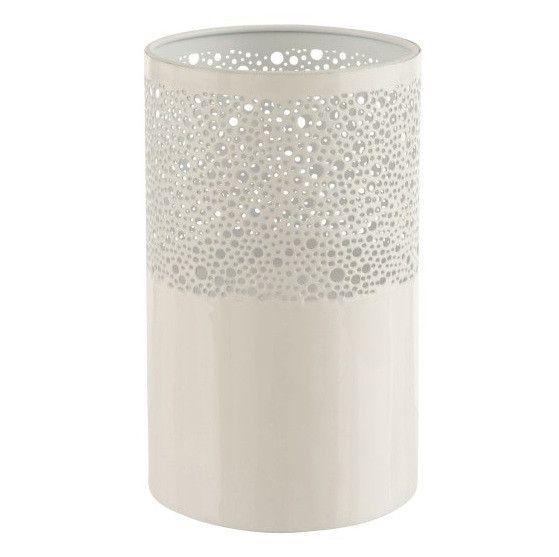 Photophore métal laqué blanc Ettis H 25 cm - Photo n°1