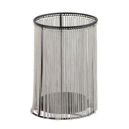 Photophore métal noir et chaîne argentée Licia H 17 - Photo n°1