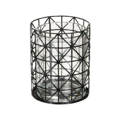 Photophore métal noir pailleté Narsh - Photo n°1