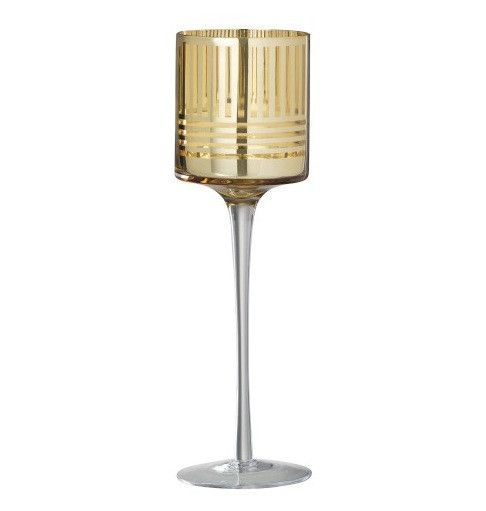 Photophore sur pied verre doré Narsh - Photo n°1