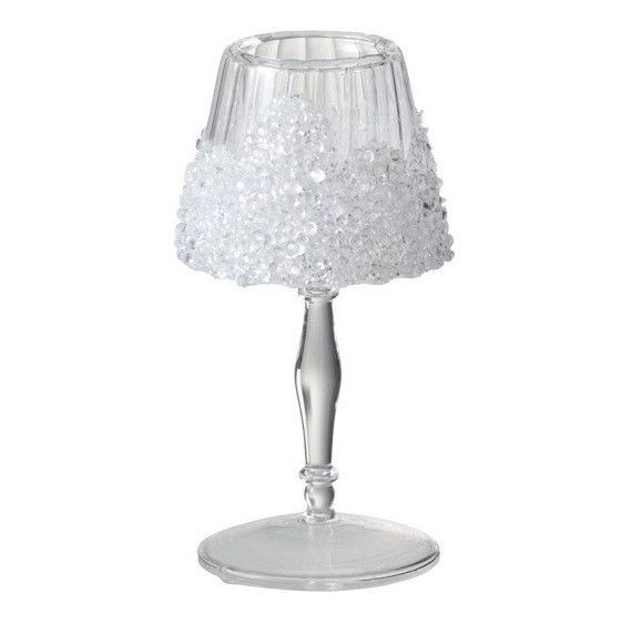 Photophore sur pied verre transparent Licia H 24 cm - Photo n°1