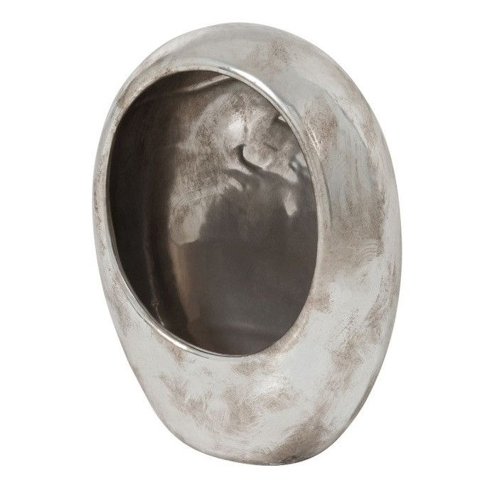 Photophore œuf céramique argentée Licia - Photo n°1