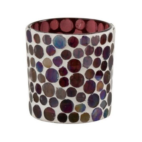 Photophore verre à mosaïques rouge et blanc Winno - Photo n°1