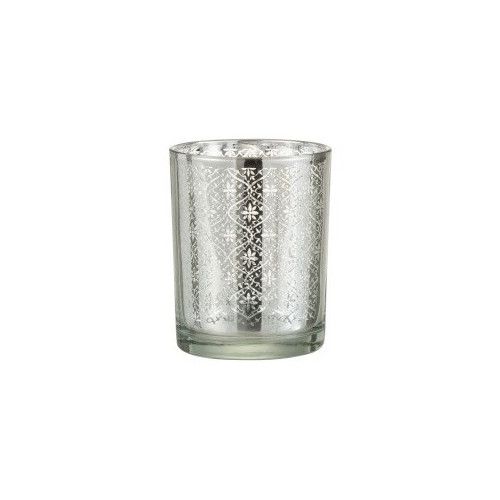 Photophore verre argenté Omani H 12 cm - Photo n°1