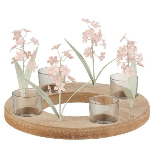 Photophore verre et bois massif clair Uchi - Photo n°1