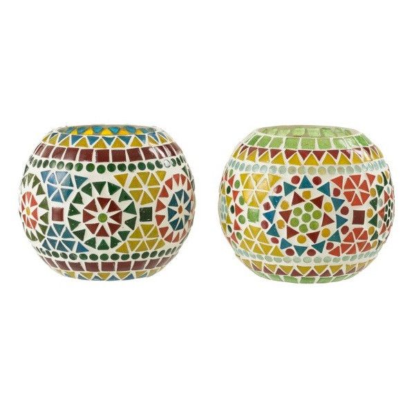 Photophore verre multicolore Veeda H 11 cm - Lot de 2 - Photo n°1