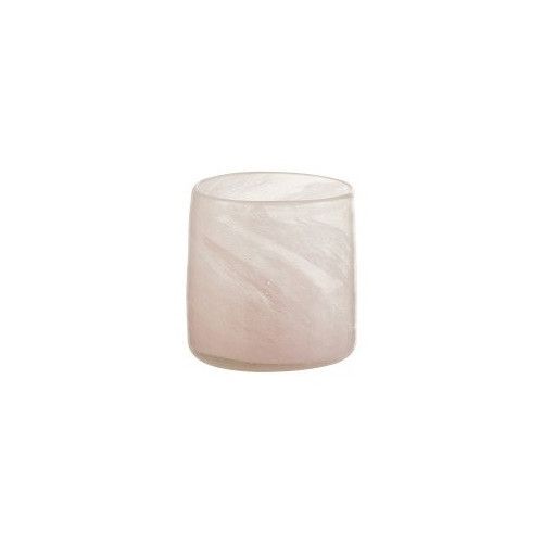 Photophore verre rose clair Kimen H 10 cm - Photo n°1
