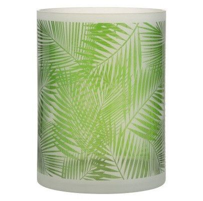 Photophore verre vert Neela H 25 cm - Photo n°1