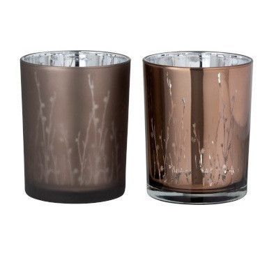 Photophores verre marron mat et brillant Nissy H 12 - Lot de 12 - Photo n°1