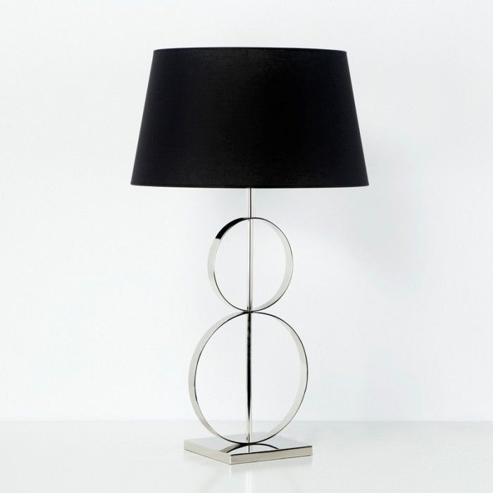 Pied de lampe 2 cercles métal chromé Dalilou - Photo n°1