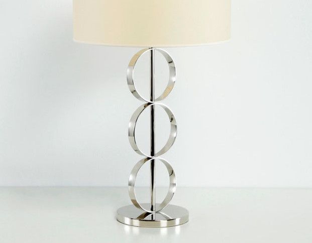 Pied de lampe 3 cercles métal chromé Dalilou - Photo n°1