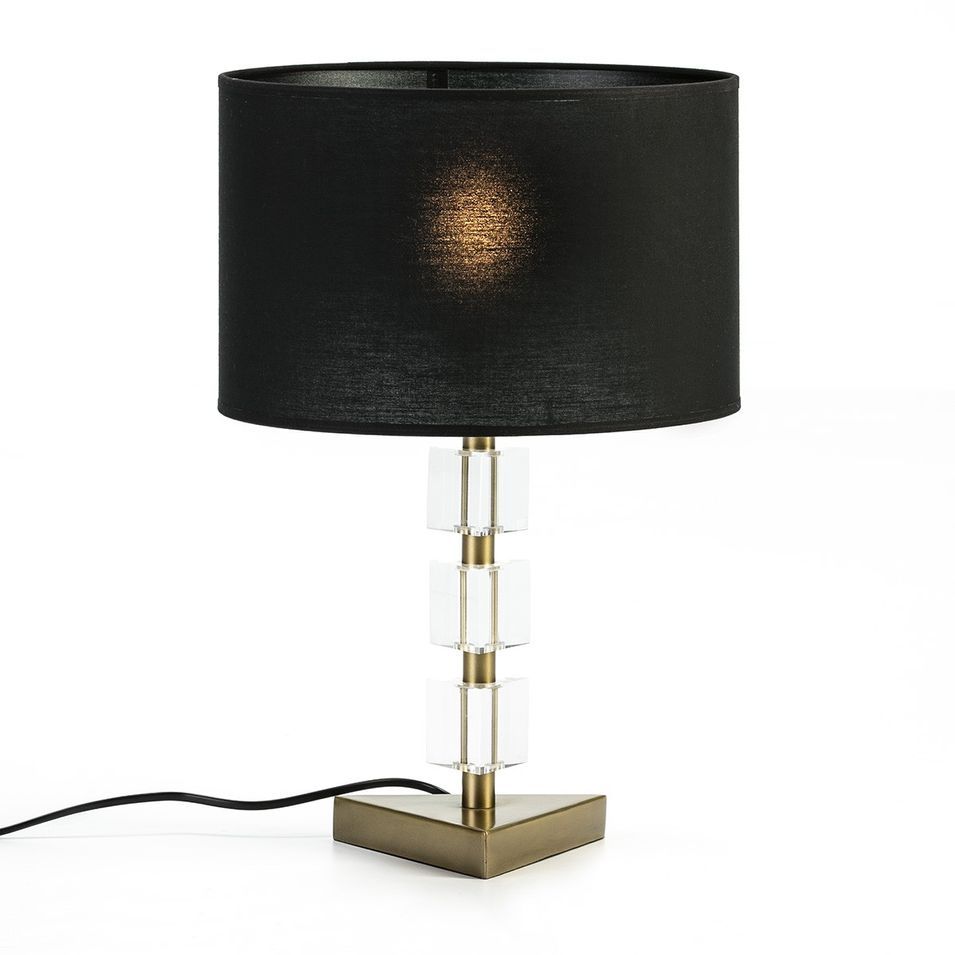 Pied de lampe en acrylique et métal doré Vego H 30 cm - Photo n°1