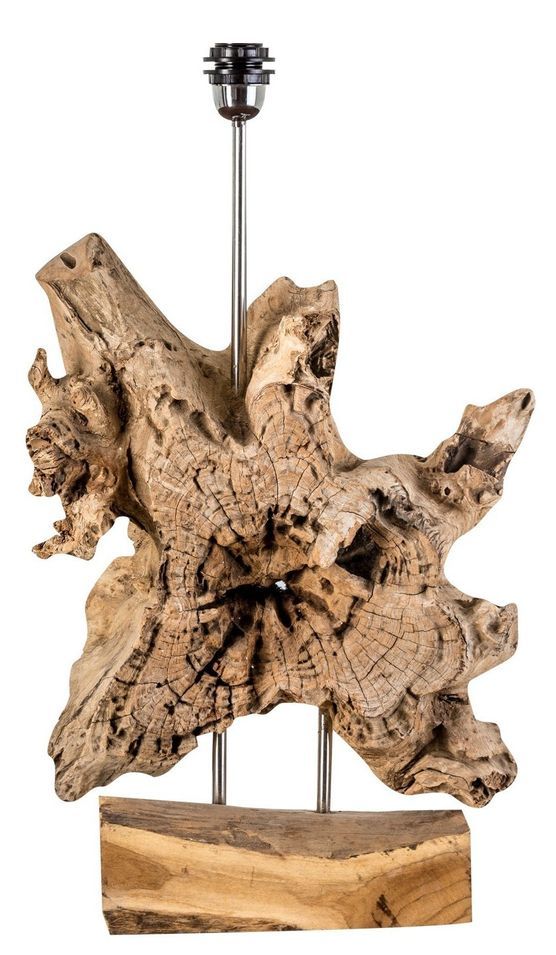 Pied de lampe en bois de teck naturel vieilli Vitto - Photo n°1