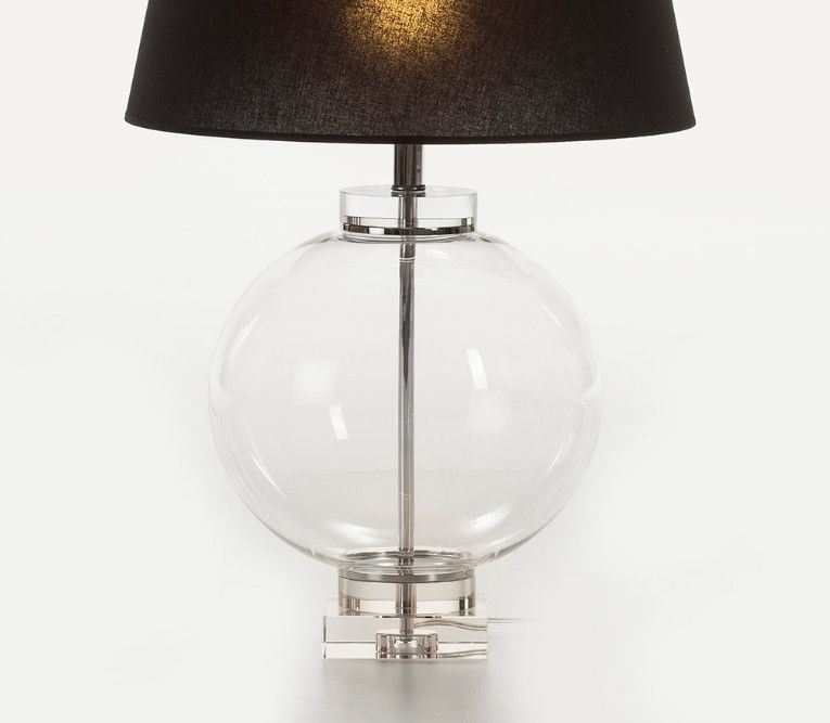 Pied de lampe en verre et métal chromé Riana - Photo n°1