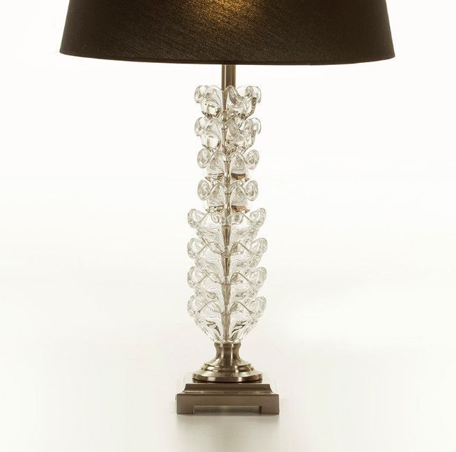 Pied de lampe en verre et métal doré Riana 2 - Photo n°1