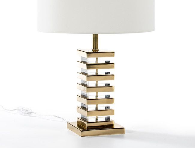 Pied de lampe métal doré et acrylique Vera H 41 - Photo n°1