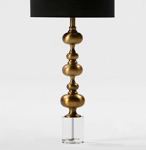 Pied de lampe métal doré et verre Rodile - Photo n°1