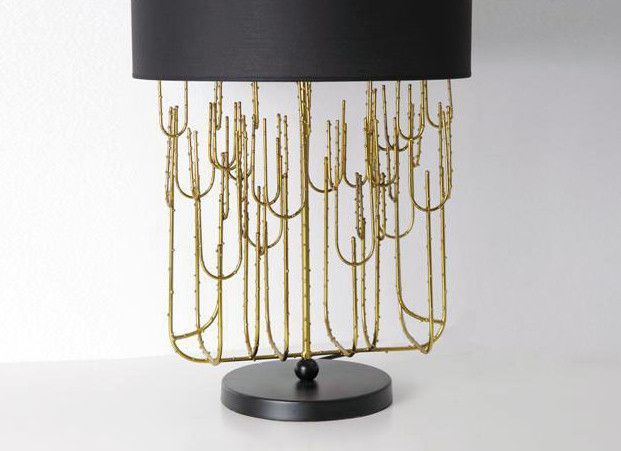 Pied de lampe métal doré Mania H 46 cm - Photo n°1