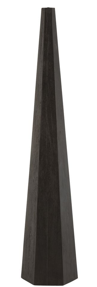 Pied de lampe octogonale en de bois noir Jaya H 141 cm - Photo n°1
