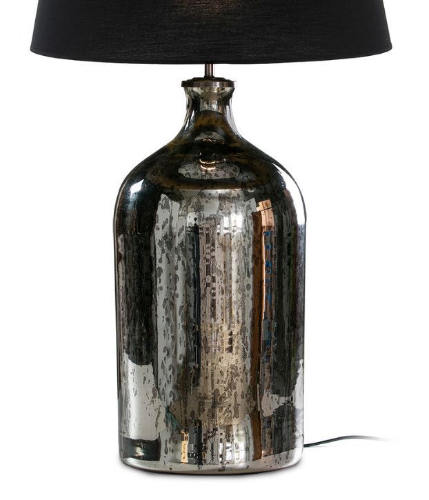 Pied de lampe verre argenté vieilli Doux - Photo n°1