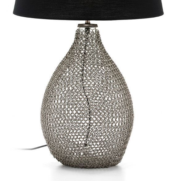 Pied de lampe verre et métal argenté Randy - Photo n°1