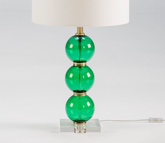 Pied de lampe verre vert Patricias - Photo n°1