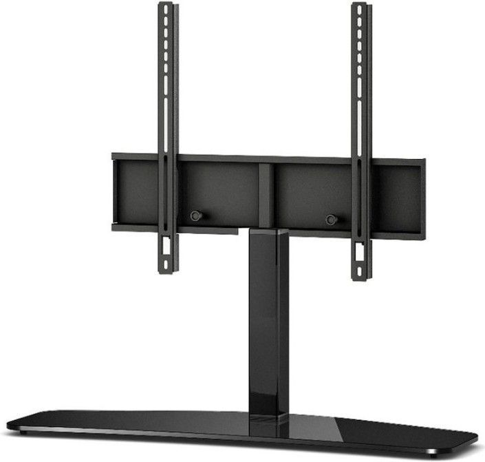 Pied pour écran plasma verre trempé et aluminium noir Liam 42