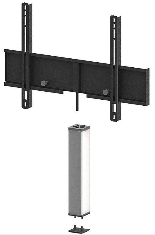 Pied rotatif pour écran plasma alu brossé pour meuble TV Studio 110 - Photo n°1
