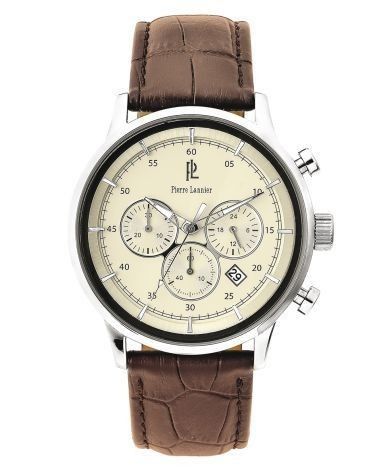 Pierre Lannier Chrono. S.steel/leather 22mm. Miyota 44mm. 5 Atm 224G194 - Photo n°1