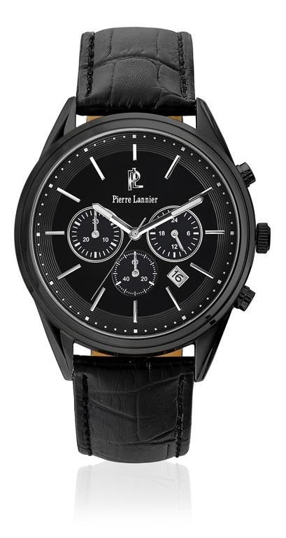 Pierre Lannier Tendence - Stainless Steel - Leather /cuoio - 44 Mm - 5 Atm - Miyota Js25 272C433 - Photo n°1