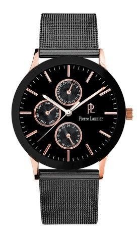 Pierre Lannier Tendency 207g038 - Movement: Miyota - Case: Gold And Black Stainless Steel 38mm - Bracelet: Black Stainless Steel 20mm - Water Resistant: 30m - Photo n°1