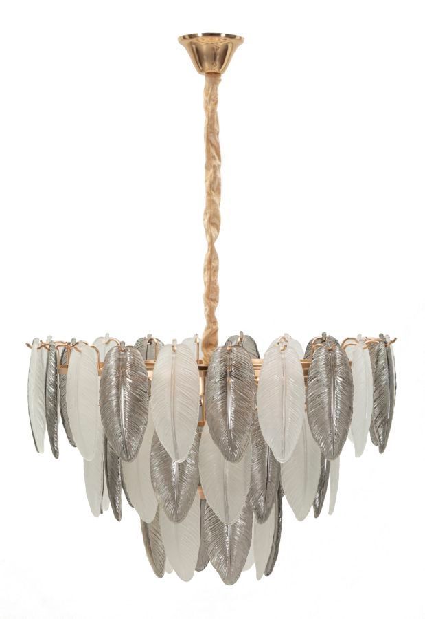 Plafonnier design feuilles luminaire floral en verre travaillé élégant FLORE - Photo n°1