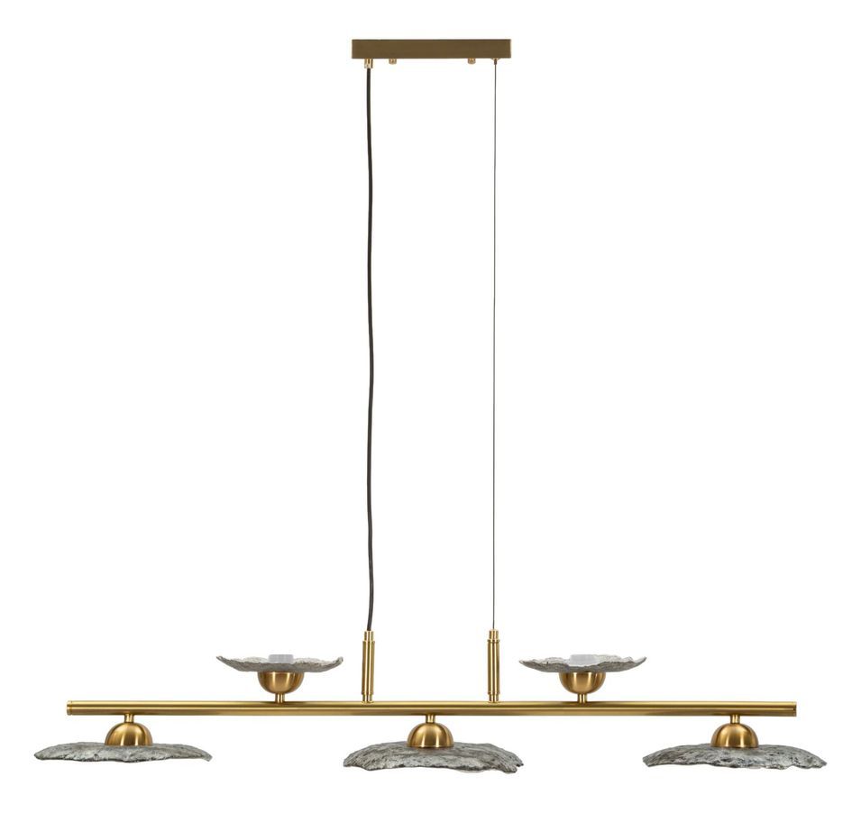 Plafonnier verre fumé gris 5 lumières EMILY - Photo n°1