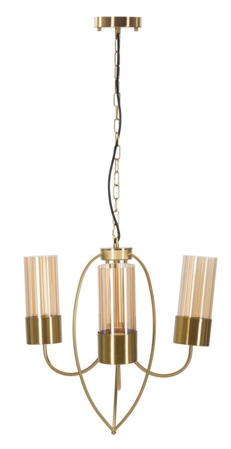 Plafonnier Versailles 3 lumières métal doré design élégant - Photo n°1