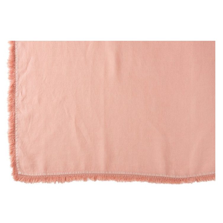 Plaid à franges tissu lin orange Corali - Lot de 2 - Photo n°1