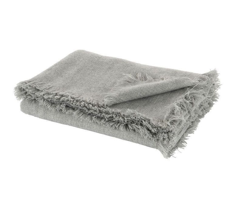 Plaid effilé acrylique gris Liath - Photo n°1