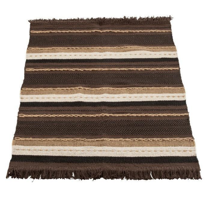 Plaid tissu marron noir et beige Cintee - Photo n°1