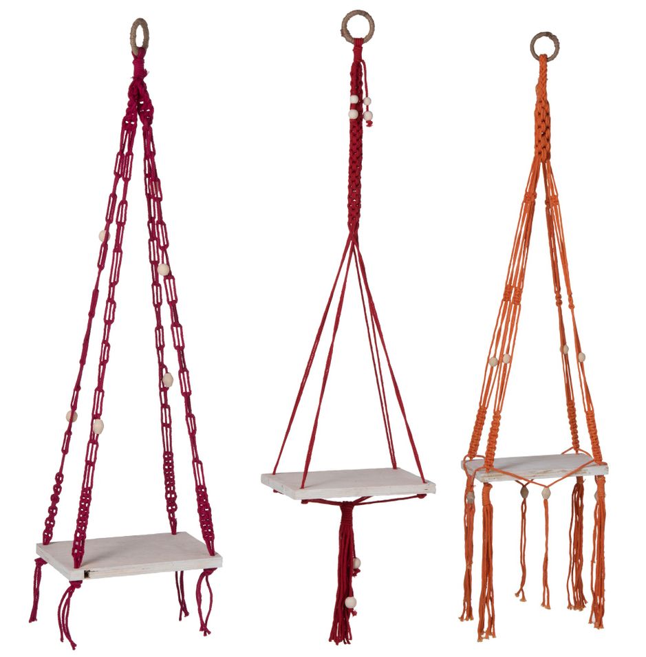 Planches suspendues rectangulaires macramé Julia - Lot de 3 - Photo n°1