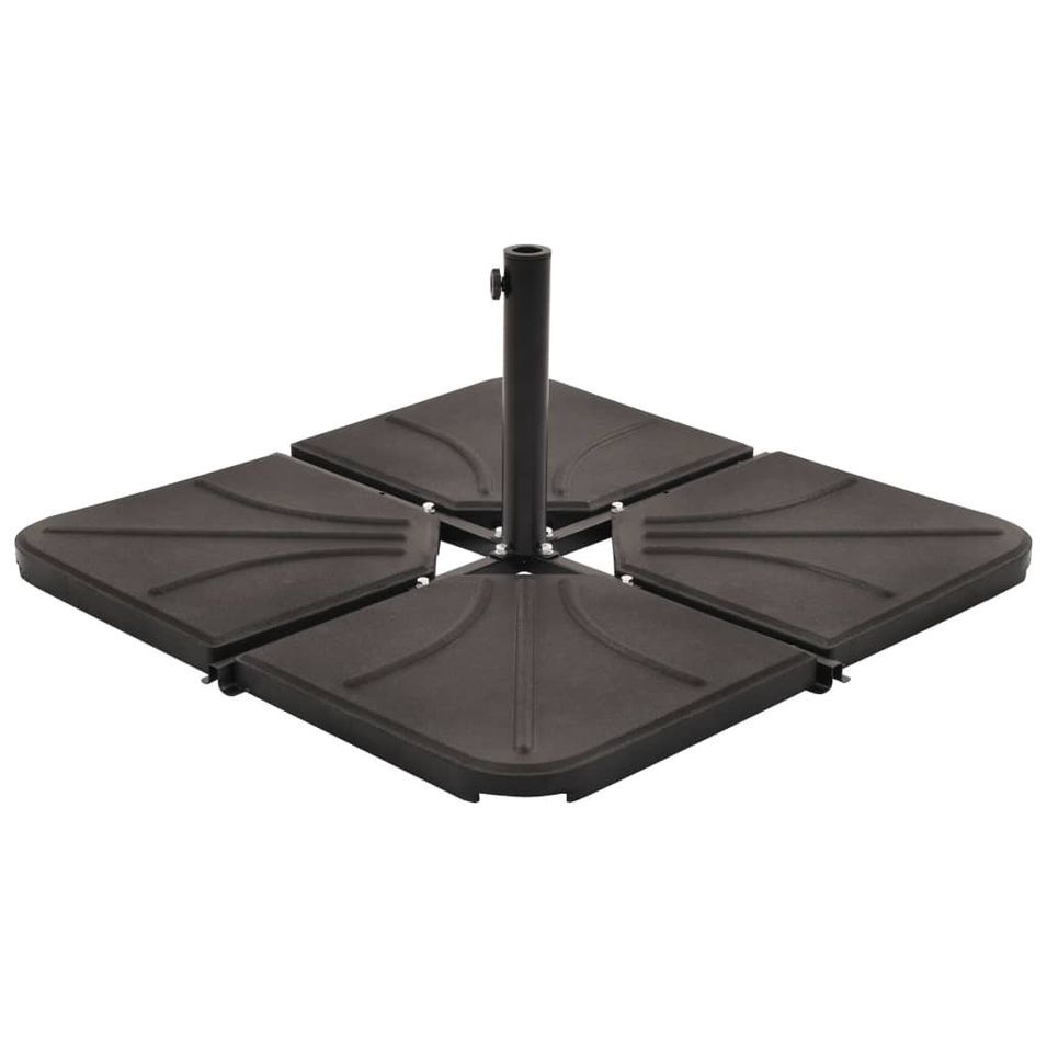 Plaque de poids de parasol 4 pcs Noir Béton Carré 72 kg - Photo n°1