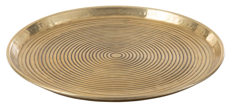 Plateau moyen rond aluminium doré Zara D 45 cm - Photo n°1