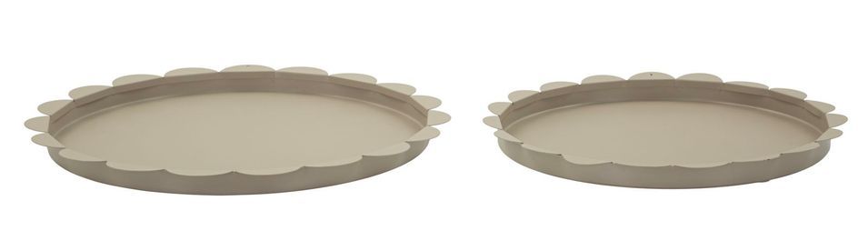 Plateau rond saturn gris colombe, lot de 2 pièces, ø 33 x 2 cm - 27,5 x 2 cm - Photo n°1