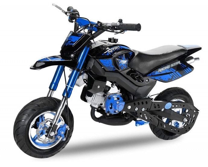 Pocket bike 49cc Sport Hobbit 6,5/6,5 bleu - Photo n°1