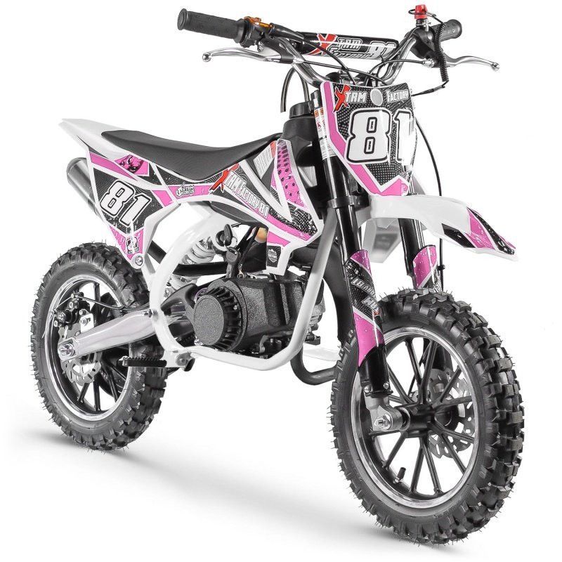 Moto cross pocket 50cc 2 Temps 10/10 blanc et rose - Photo n°1