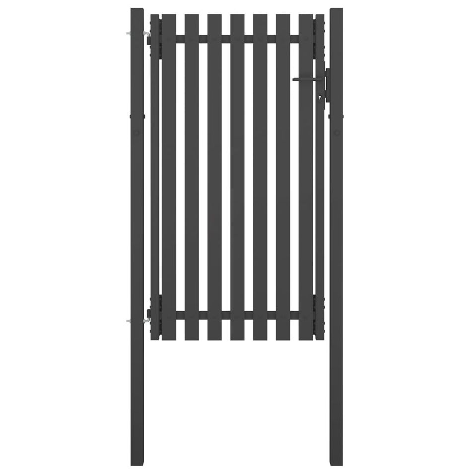 Portail de clôture de jardin Acier 1x2,25 m Anthracite - Photo n°1