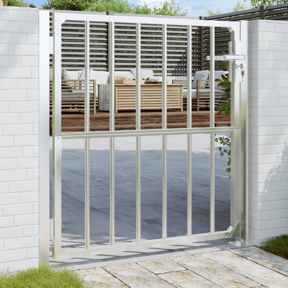 Portail de jardin 100x100 cm acier inoxydable - Photo n°1