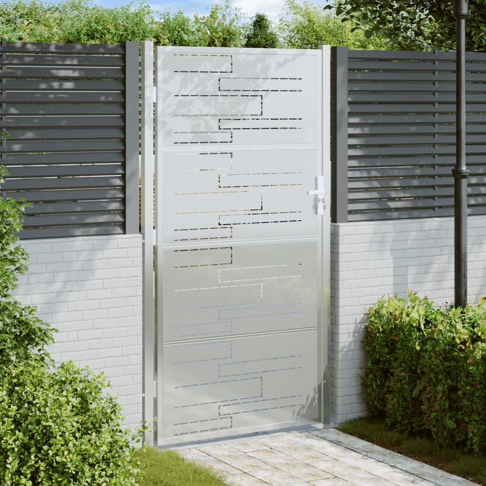 Portail de jardin 100x180 cm acier inoxydable - Photo n°2