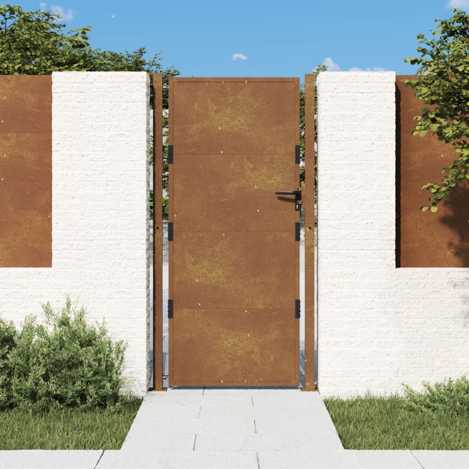 Portail de jardin 105x205 cm acier corten - Photo n°1